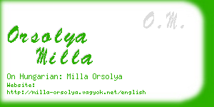 orsolya milla business card